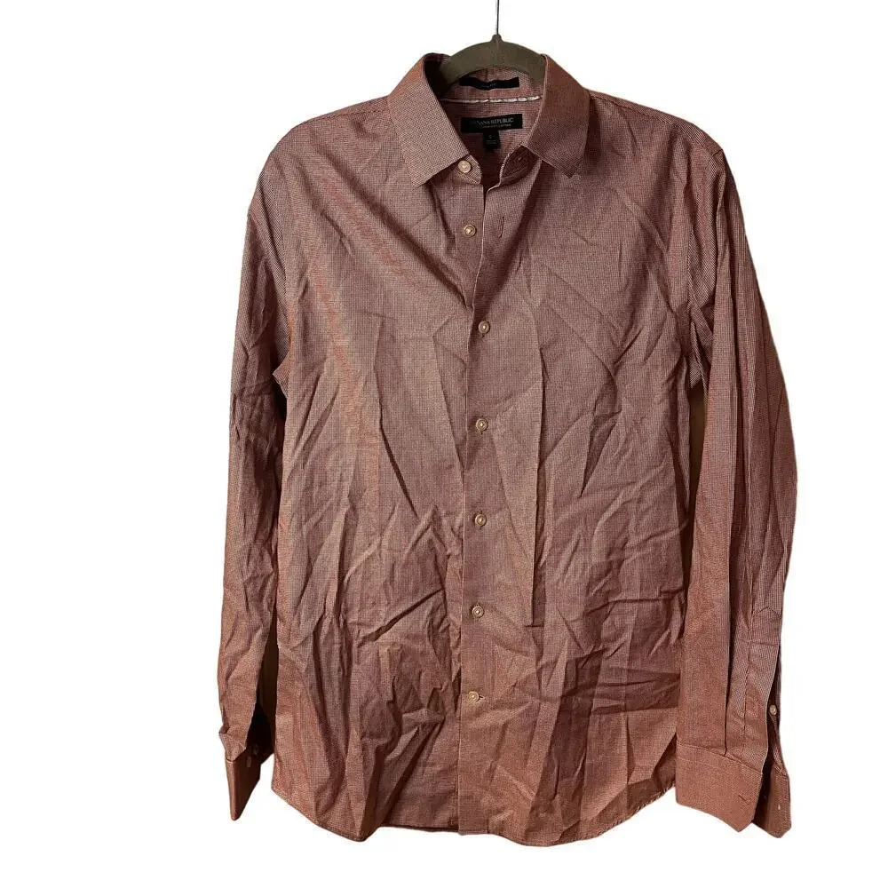 Banana Republic Brown Standard Fit Non-Iron Button-Down Shirt Size Small